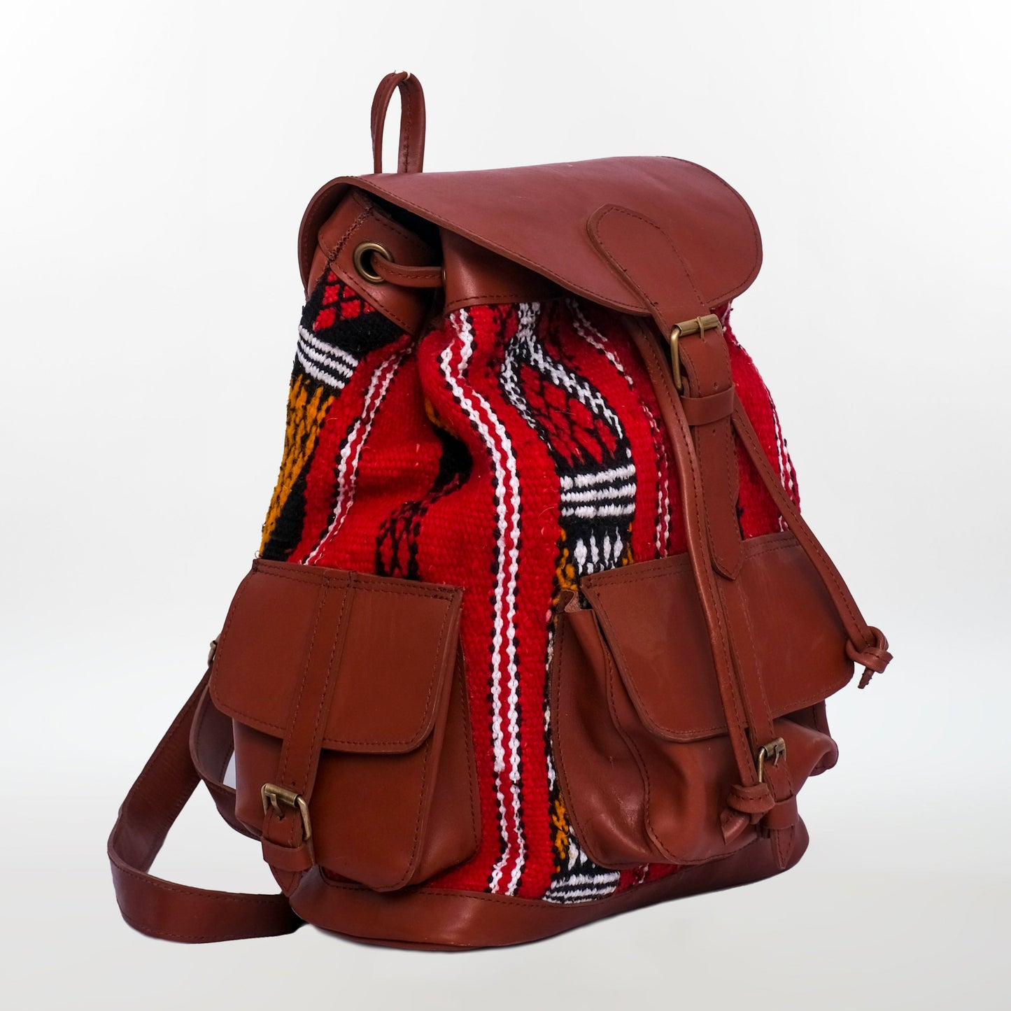 HANDMADE 100% MOROCCAN GENUINE LEATHER BOHEMIAN STYLE BACKPACK