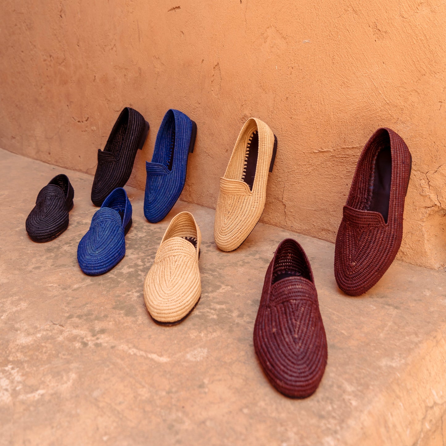 Brown Raffia Loafers for Men – Handwoven Moroccan Slip-On Dress Shoes