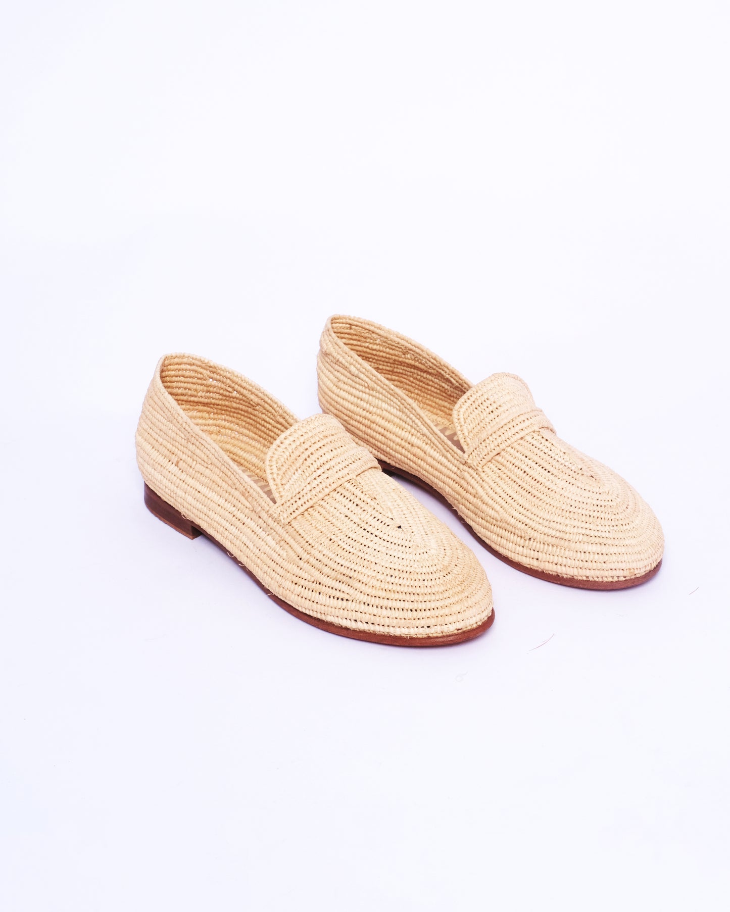 Handmade Raffia Loafers for Women – Natural Moroccan Style