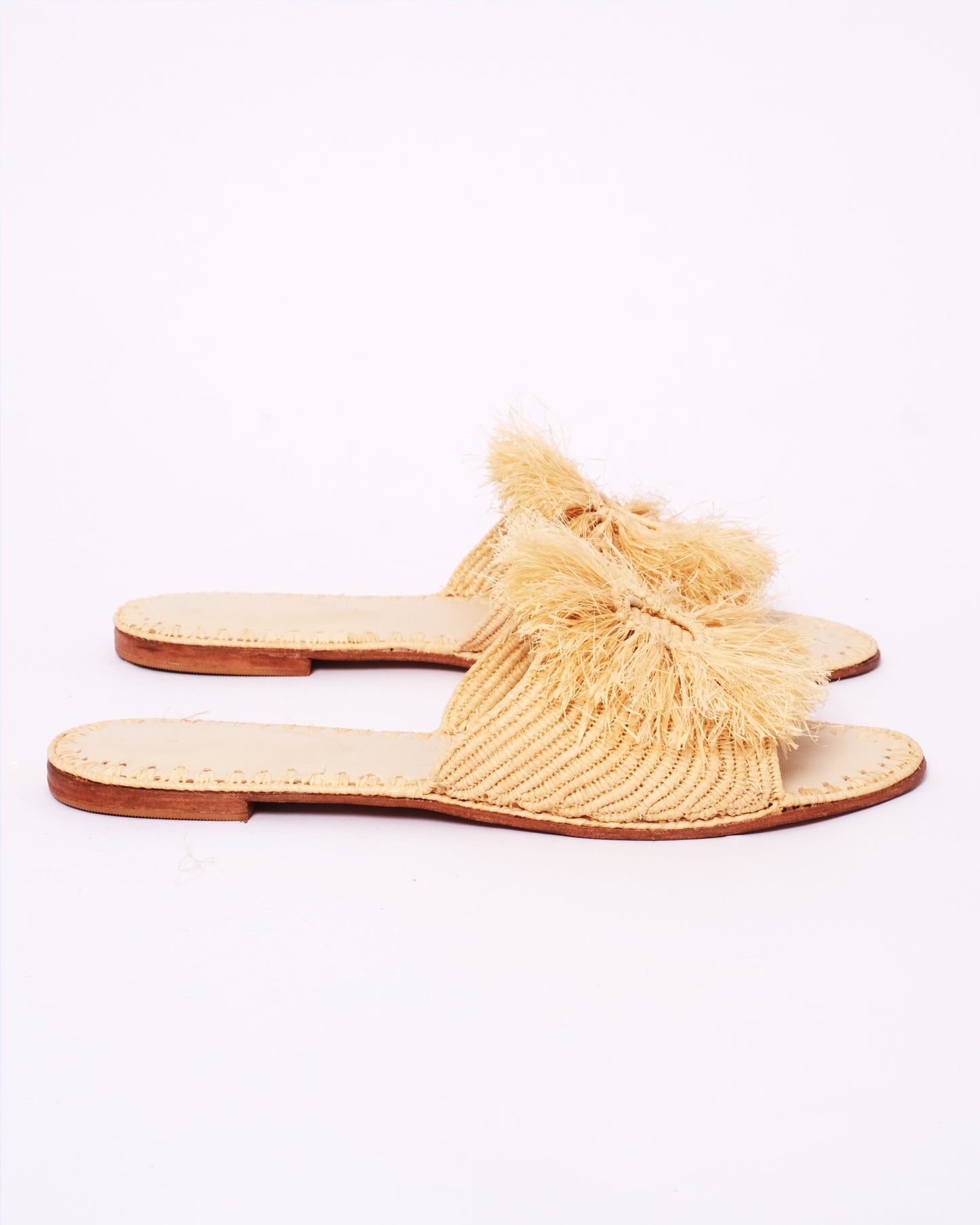 Women’s Handmade Raffia Slides – Moroccan Artisan Craft