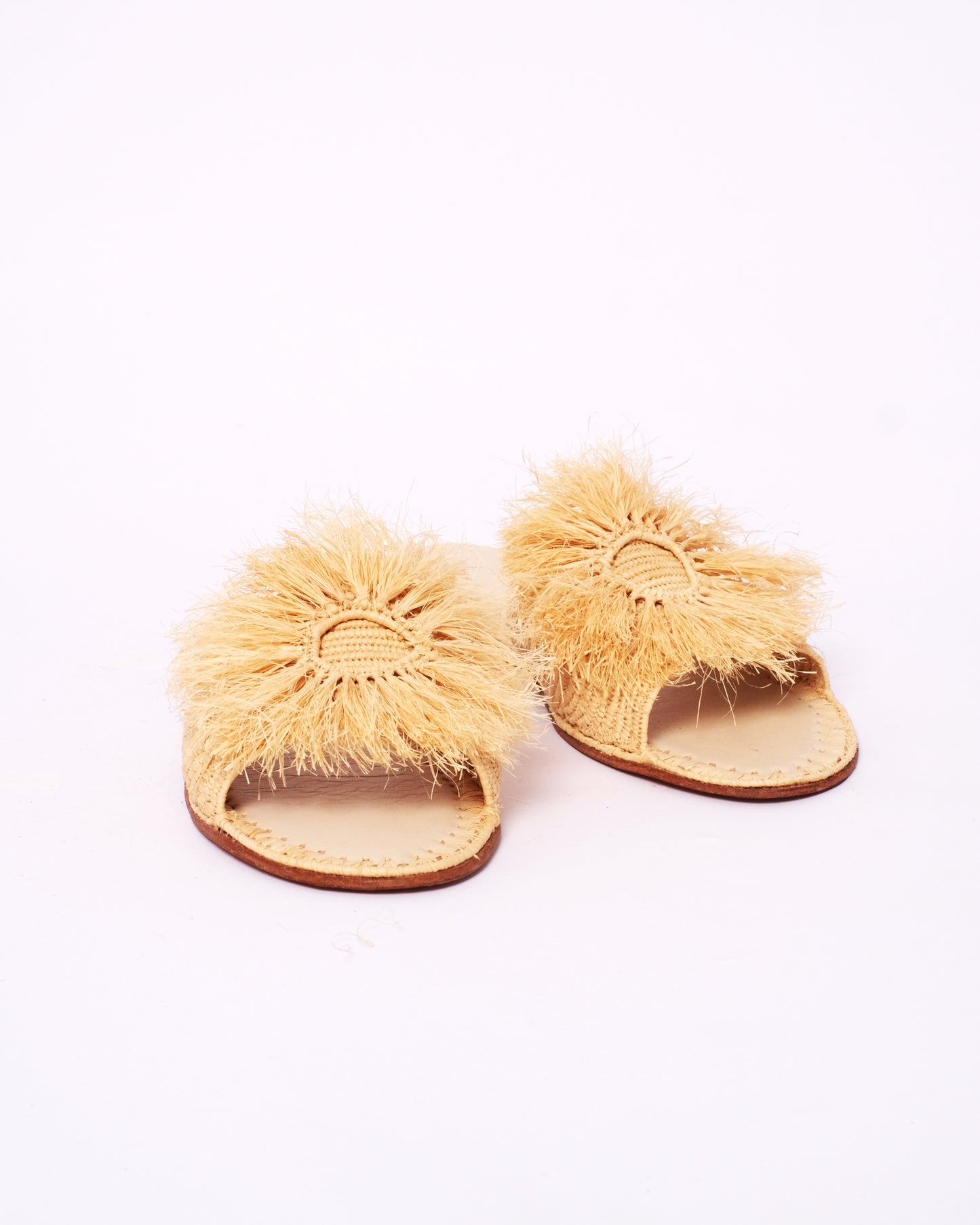 Women’s Handmade Raffia Slides – Moroccan Artisan Craft