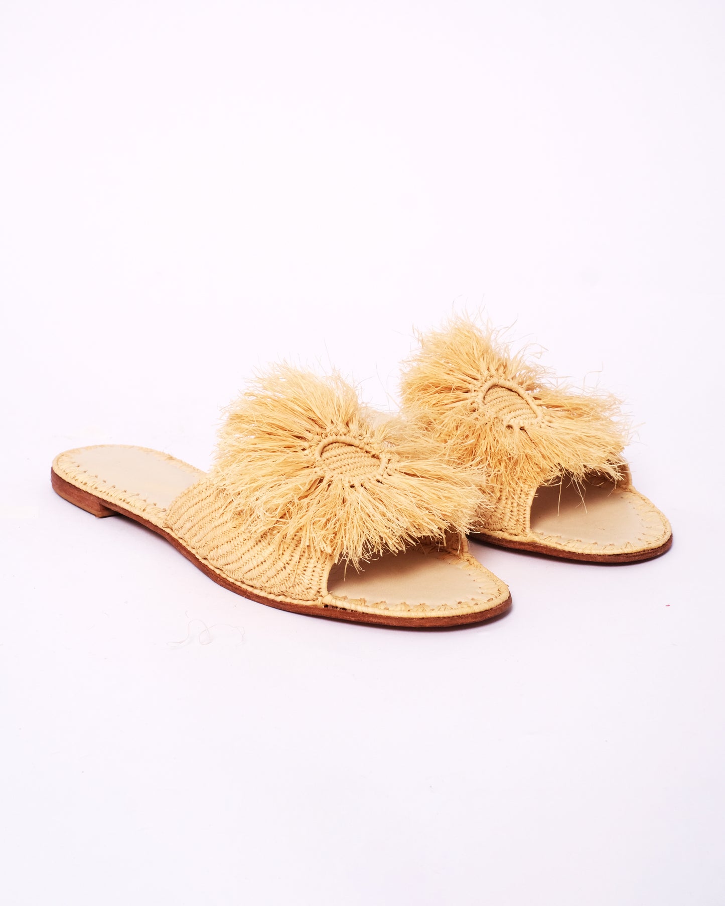 Women’s Handmade Raffia Slides – Moroccan Artisan Craft