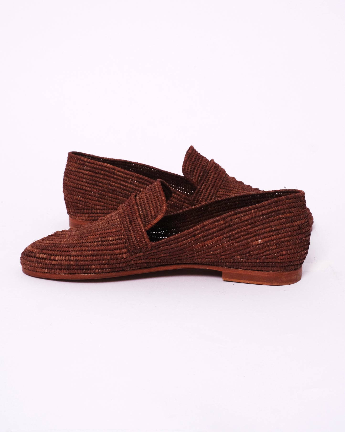 Brown Raffia Loafers – Handmade Women’s Shoes from Morocco