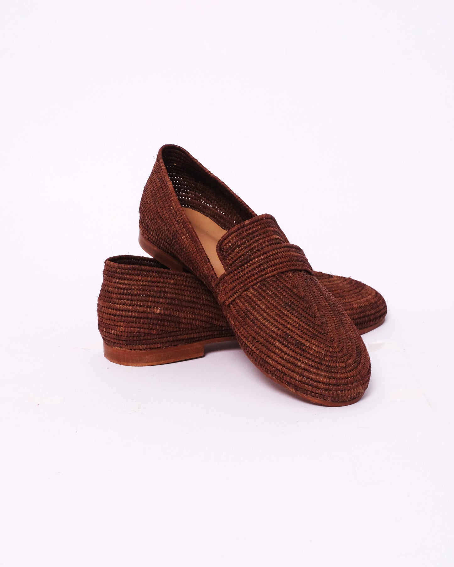 Brown Raffia Loafers – Handmade Women’s Shoes from Morocco