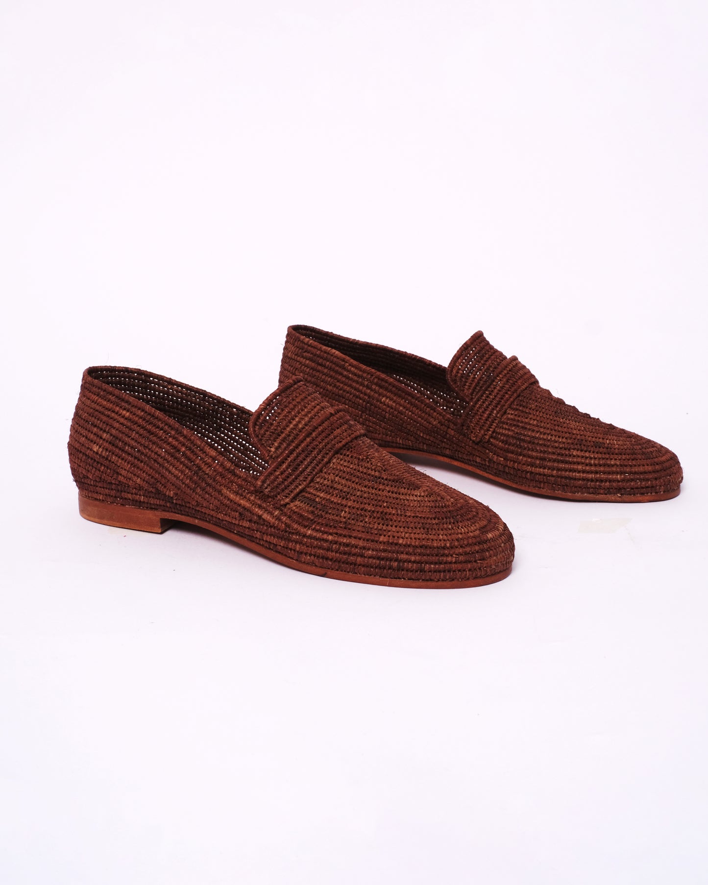 Brown Raffia Loafers – Handmade Women’s Shoes from Morocco