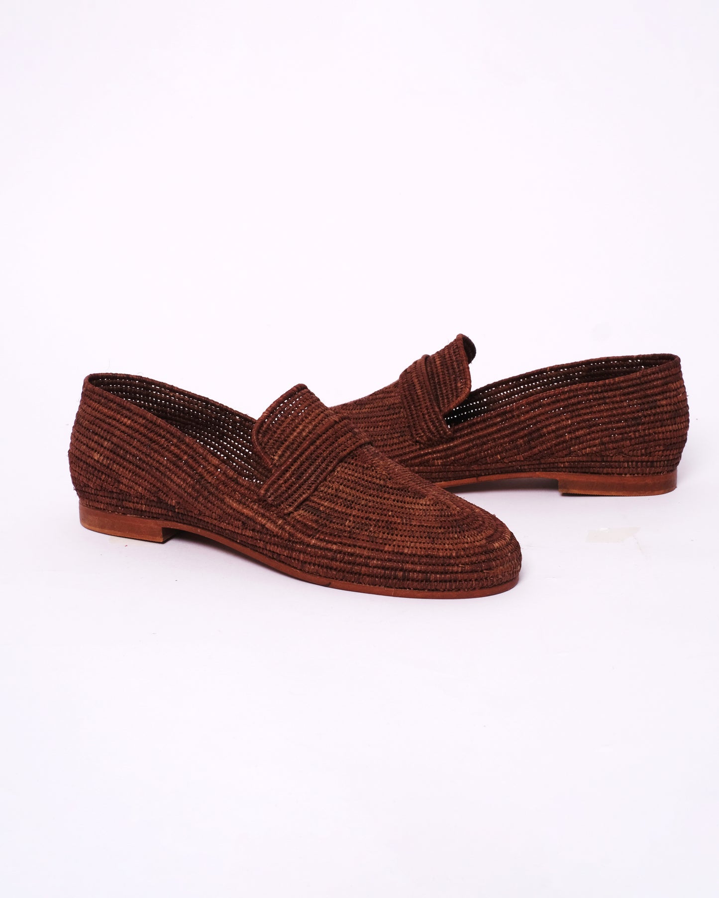 Brown Raffia Loafers – Handmade Women’s Shoes from Morocco