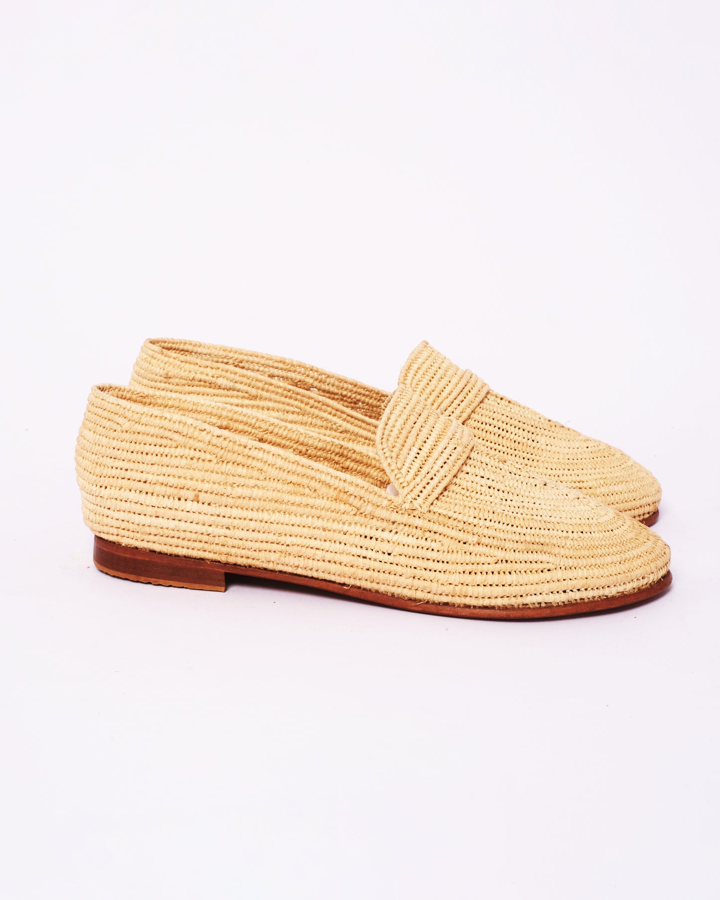 Handmade Raffia Loafers for Women – Natural Moroccan Style