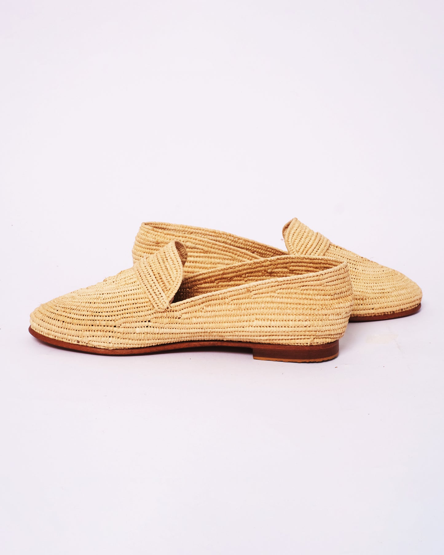 Handmade Raffia Loafers for Women – Natural Moroccan Style