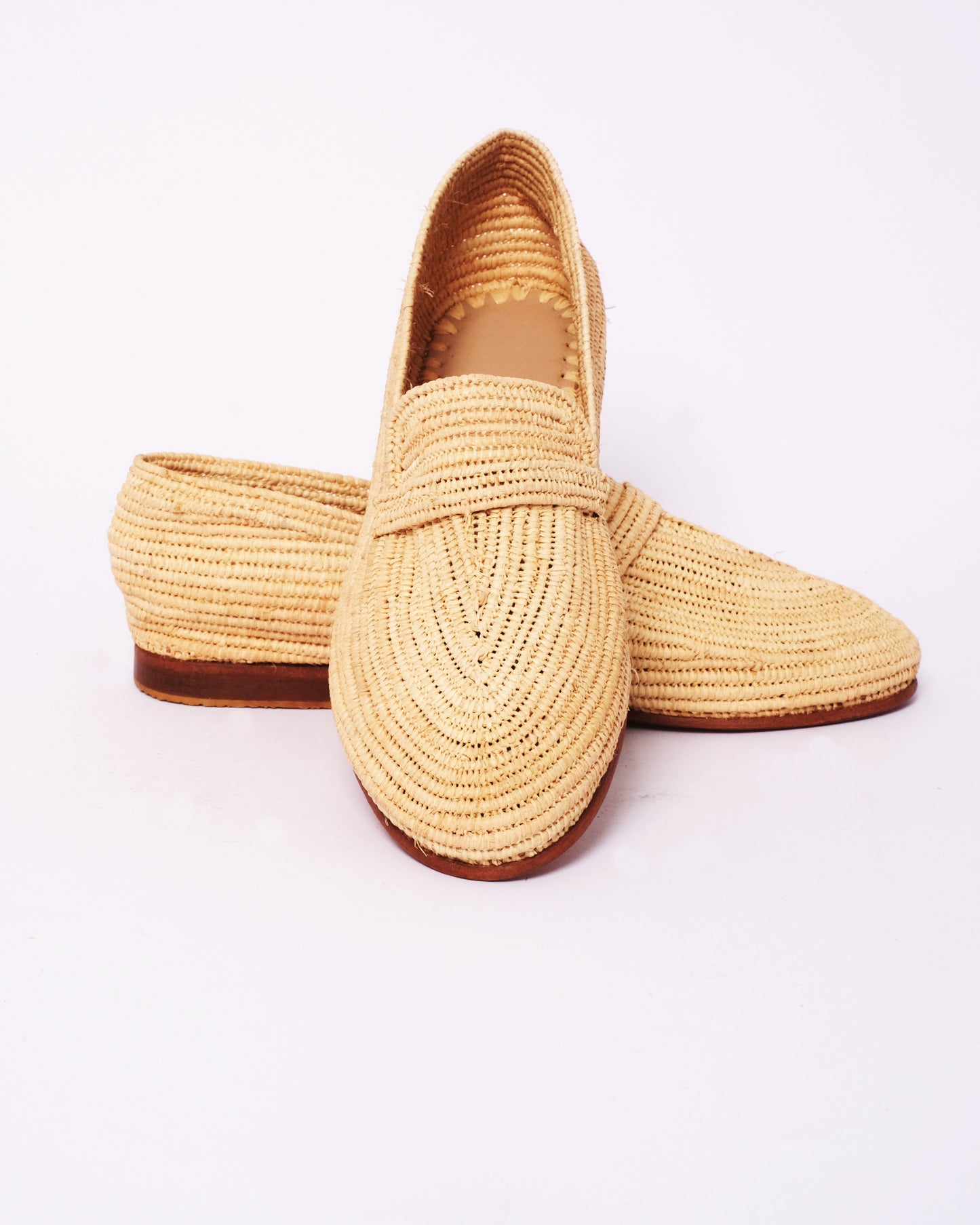 Handmade Raffia Loafers for Women – Natural Moroccan Style