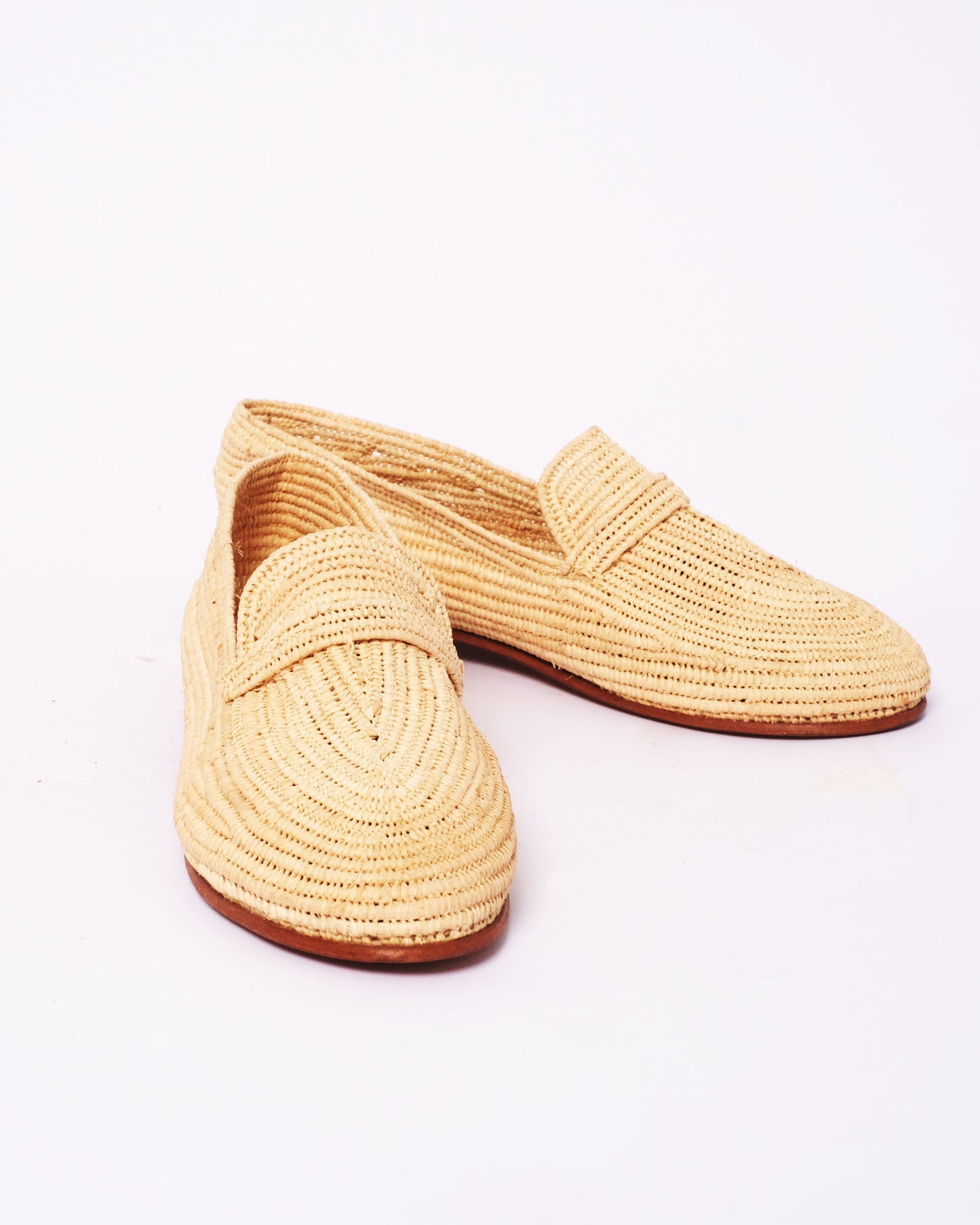 Handmade Raffia Loafers for Women – Natural Moroccan Style