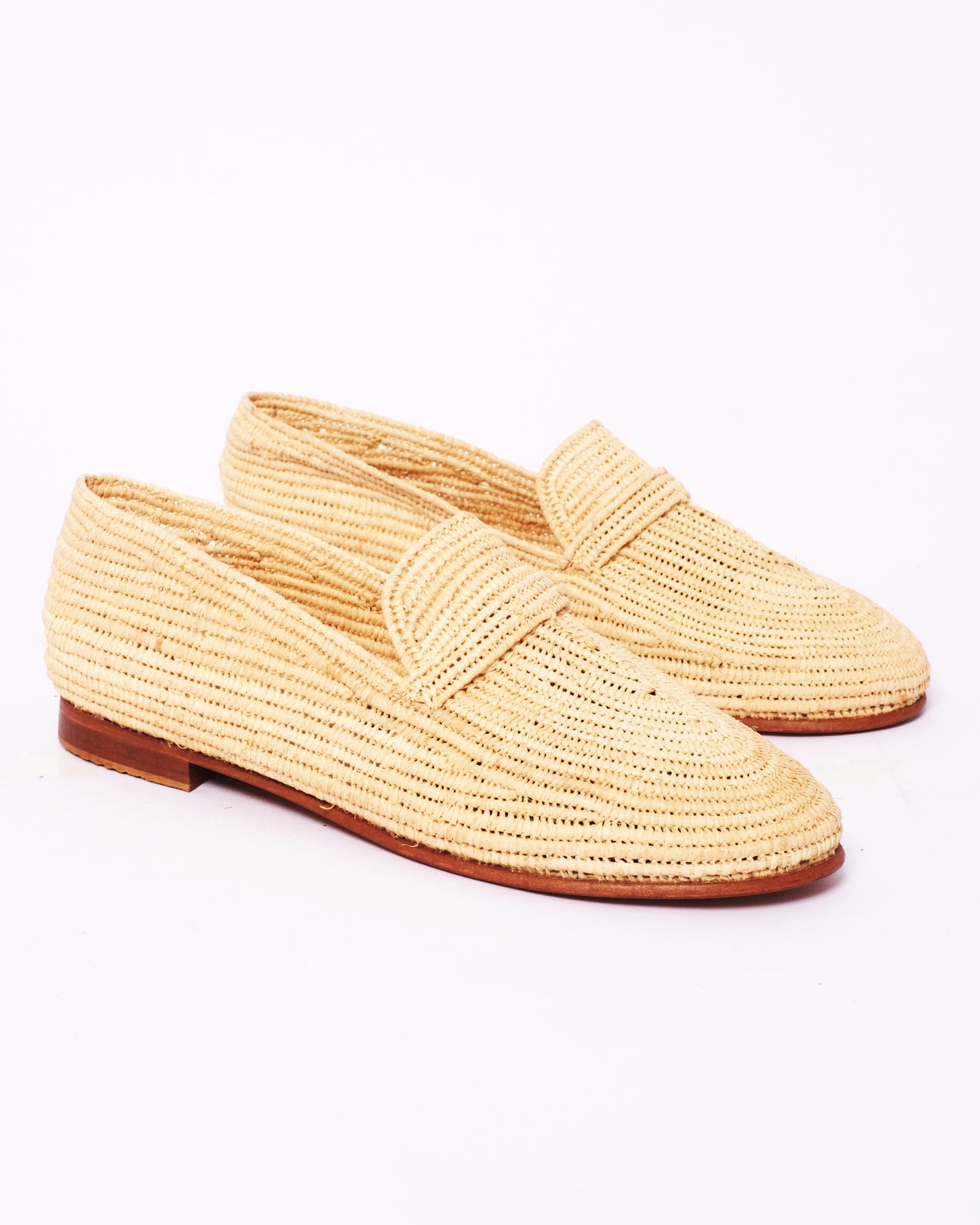 Handmade Raffia Loafers for Women – Natural Moroccan Style