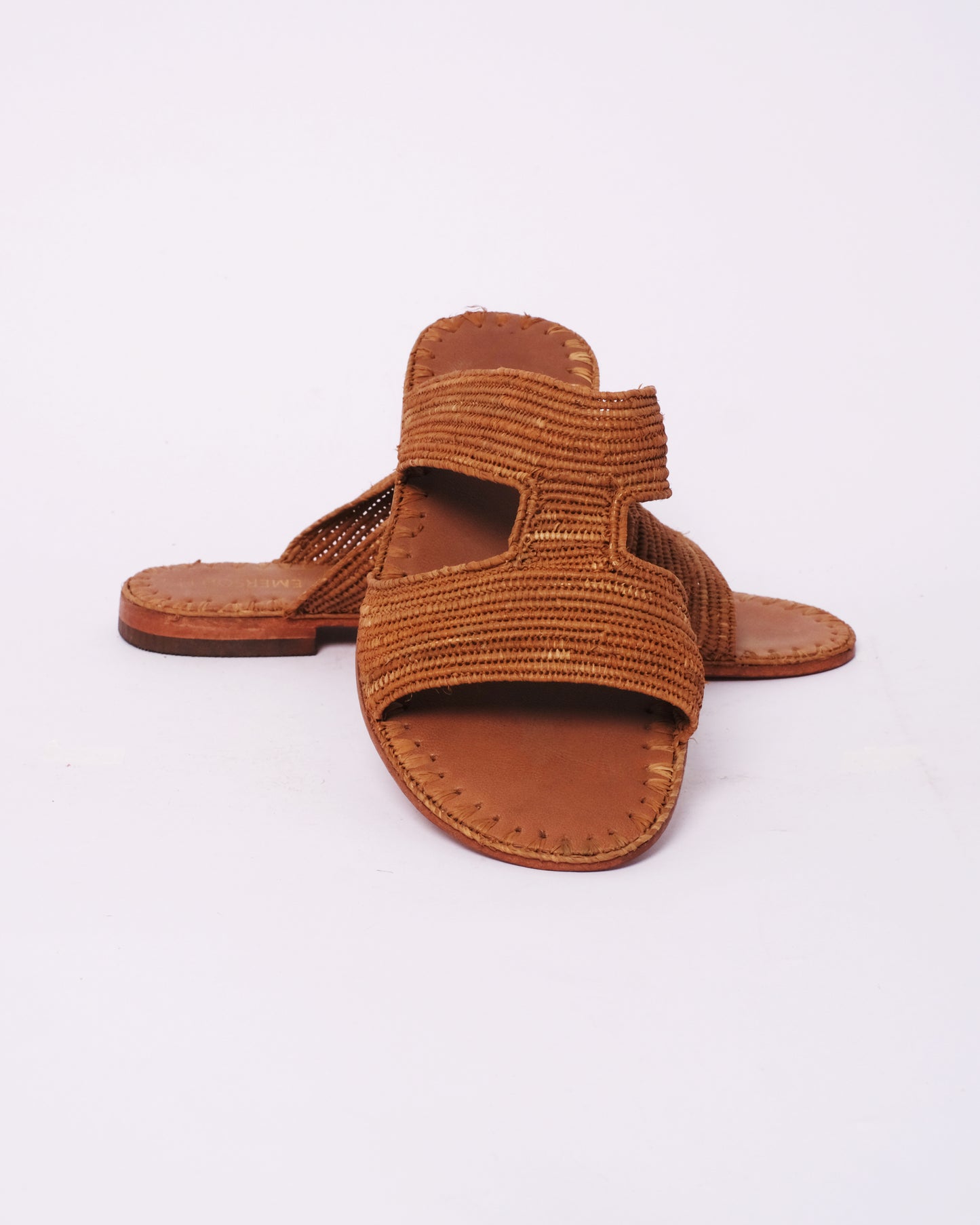 Handmade Brown Raffia Slide Sandals – Moroccan Artisan Summer Flats