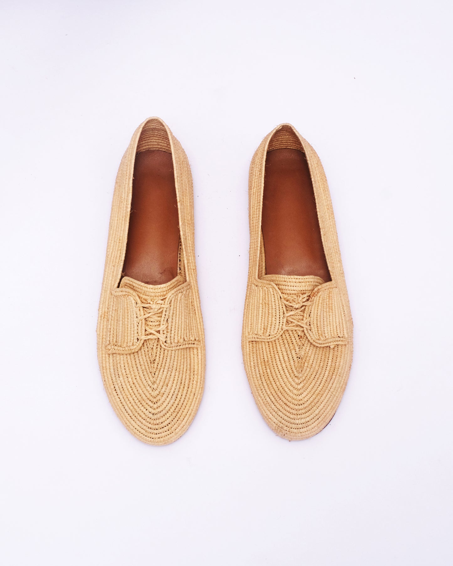 Women’s Handmade Raffia Loafers – Natural Moroccan Slip-Ons