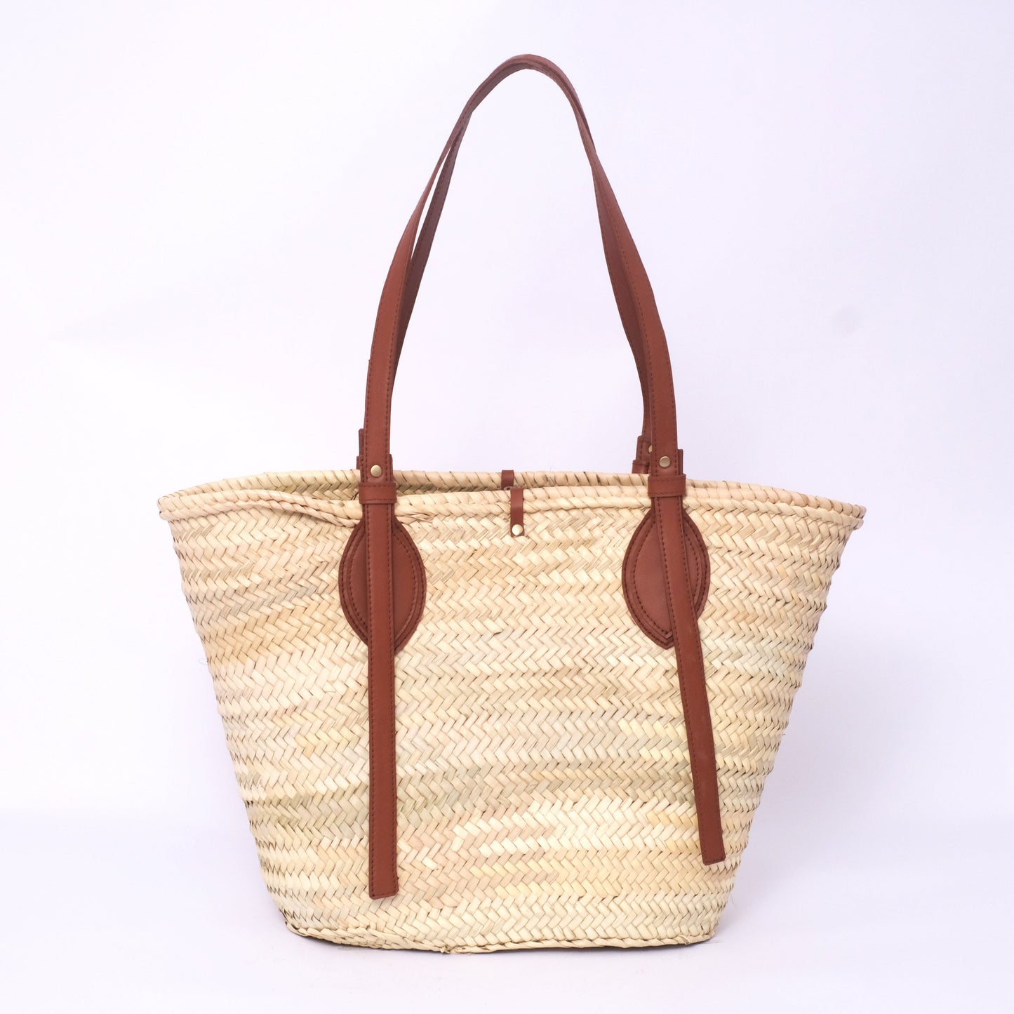 The Ultimate Eco-Tote: Handmade Palm Straw Bag with Vegan Leather Handles