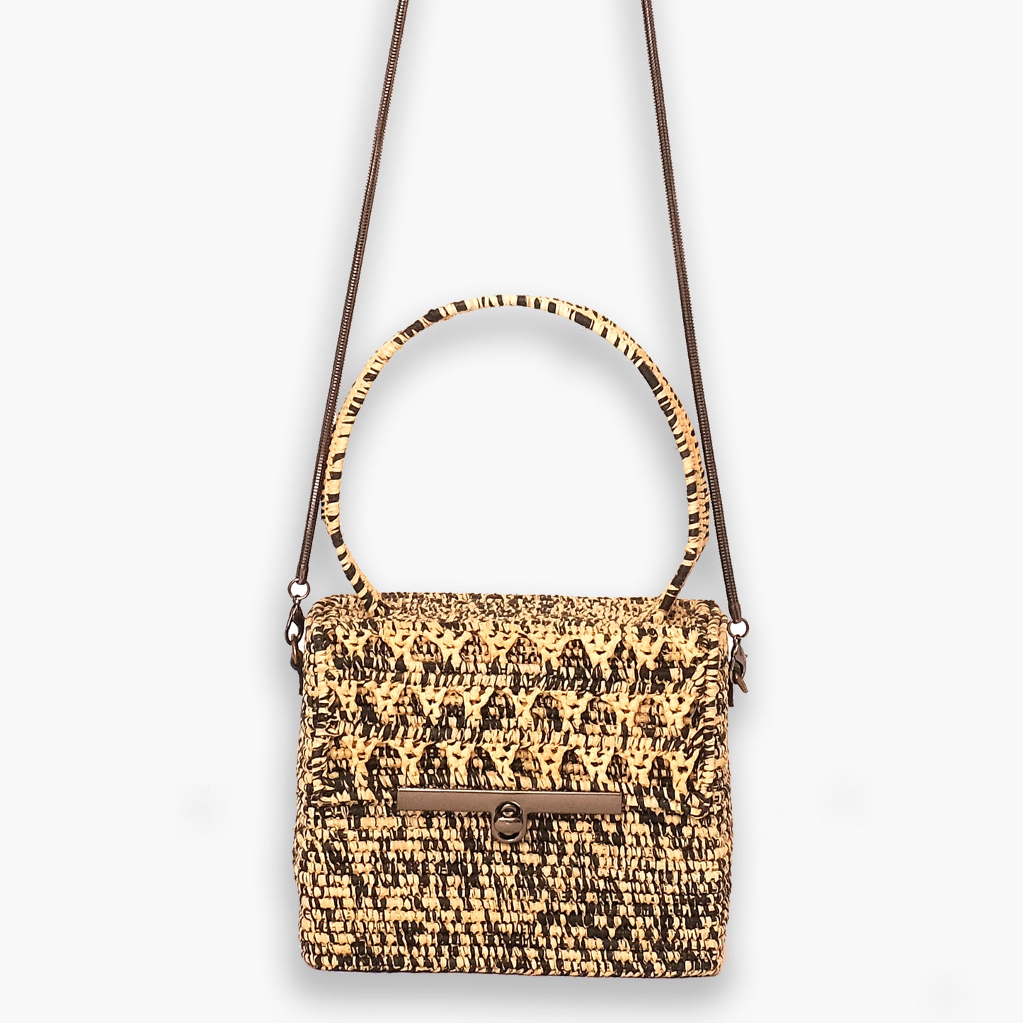 a Statement for the Planet: Flaunt the Palm Straw Bag with Gorgeous Vegan Leather Straps