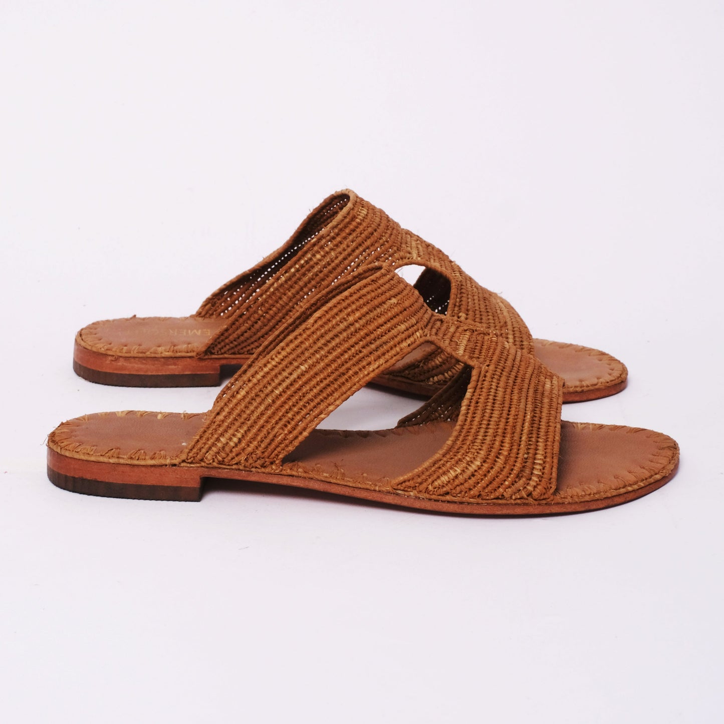 Handmade Brown Raffia Slide Sandals – Moroccan Artisan Summer Flats