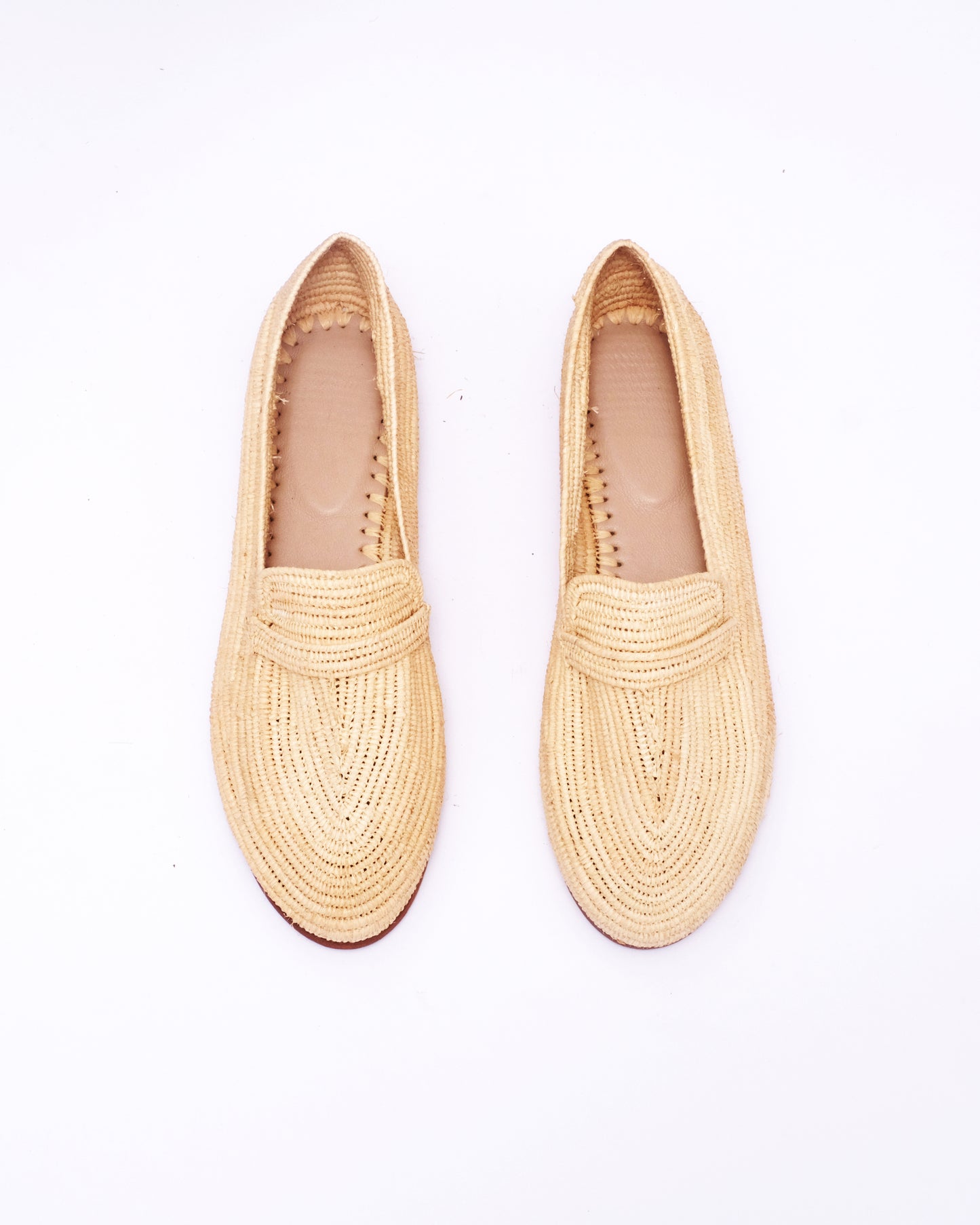 Handmade Raffia Loafers for Women – Natural Moroccan Style