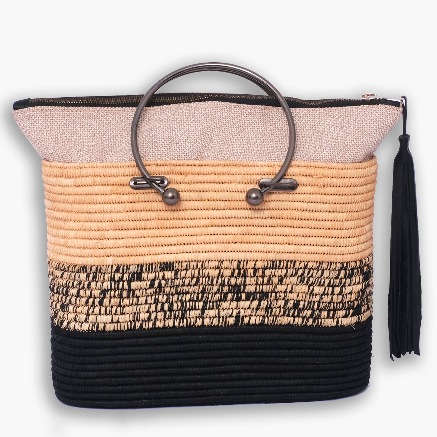 Environmentally Conscious Style: The Handwoven Raffia & Vegan Leather Tote